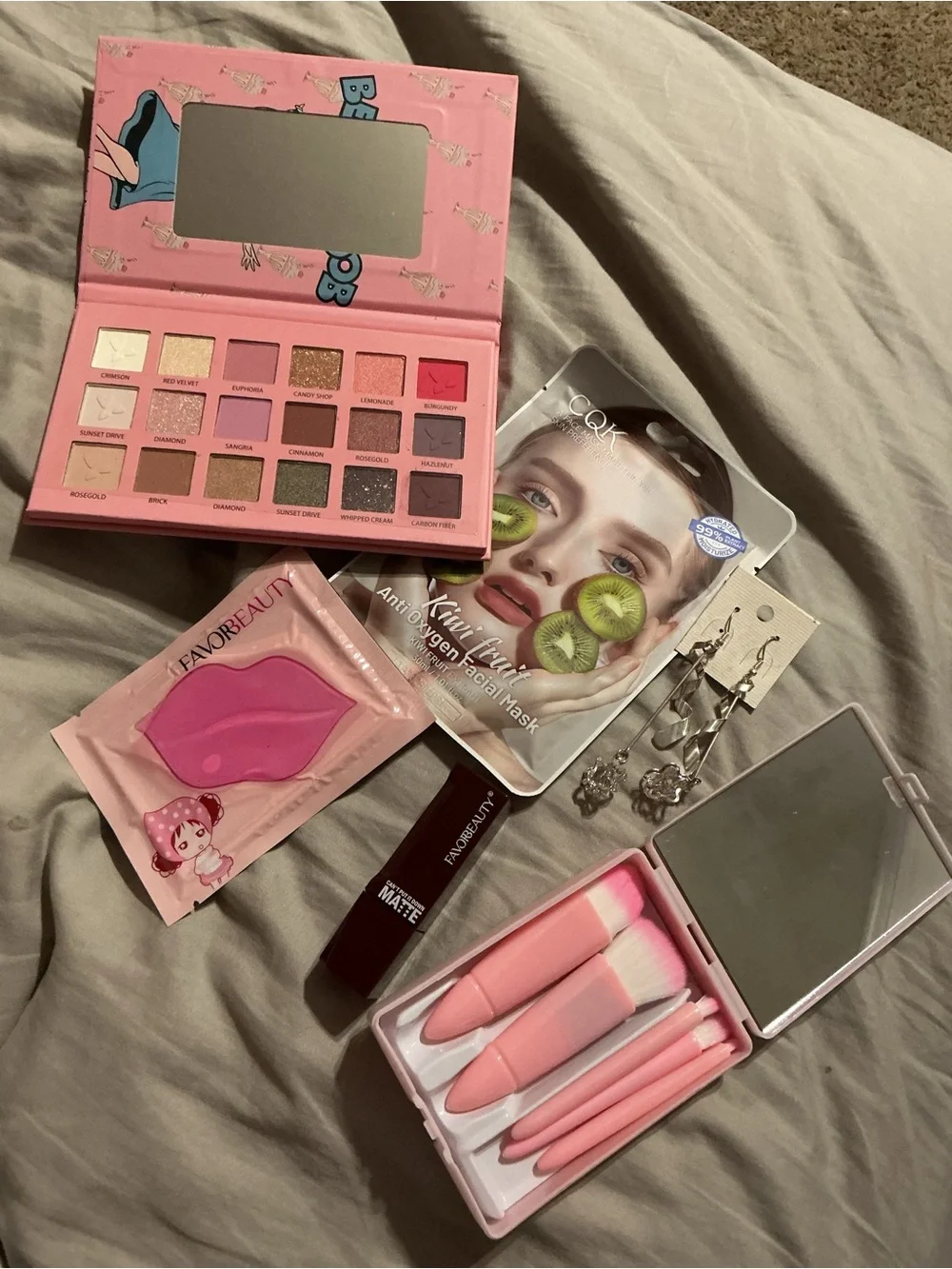 Pink Eyeshadow Palette & Brush Set - Women Makeup